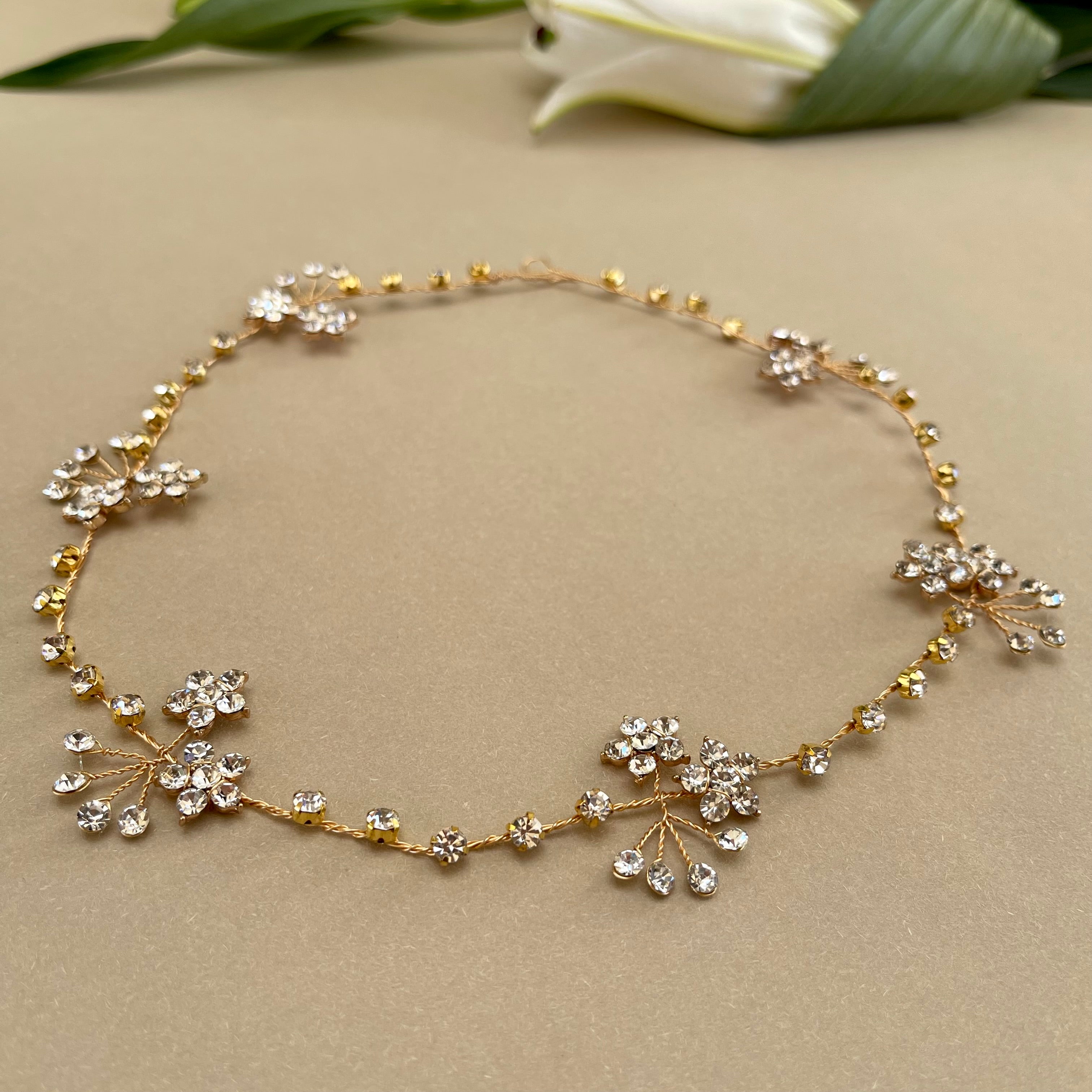 Crystal Fleur Hair Vine