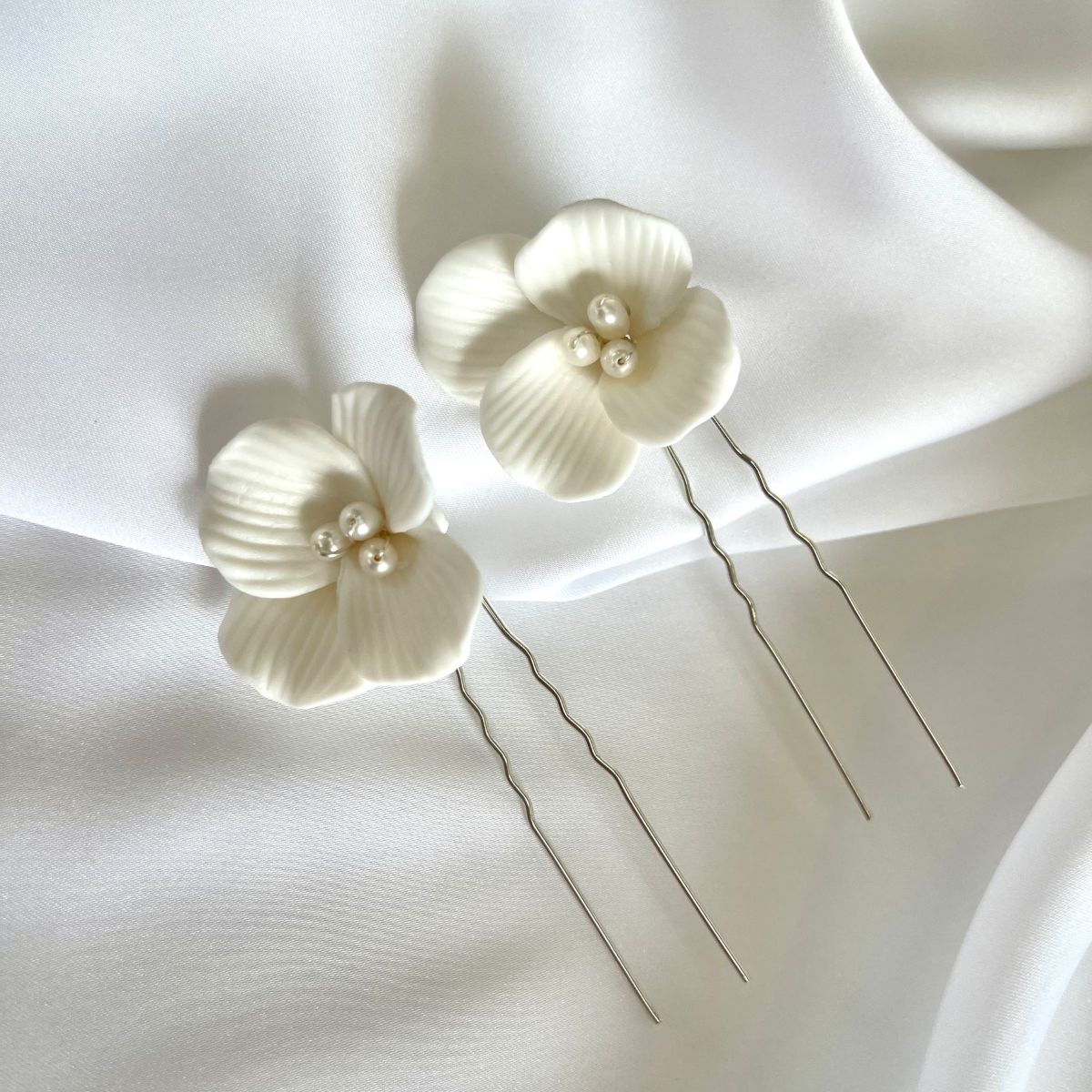 Pearl Petal Whispers Bridal Hair Pins