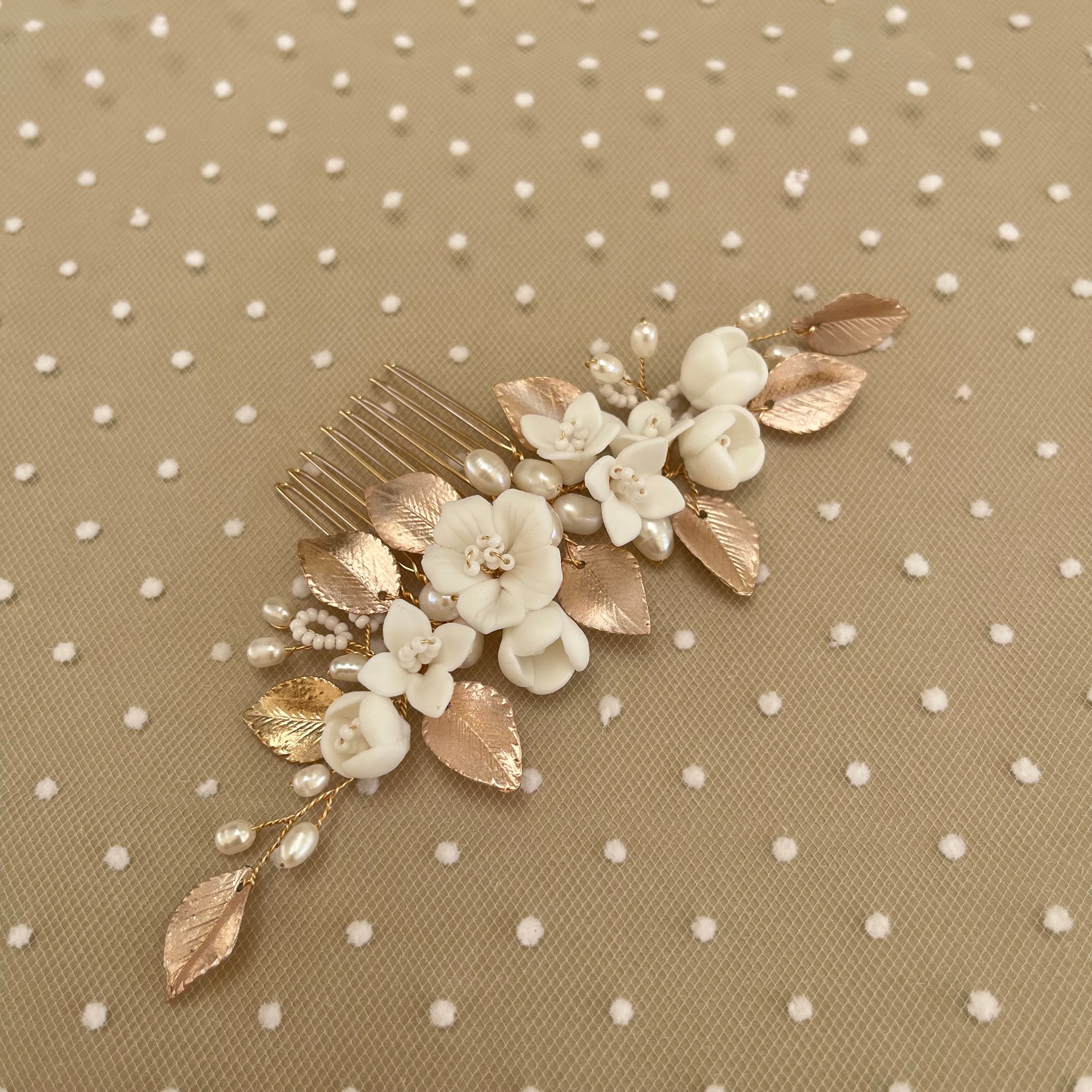 Rose Champagne Hair Comb