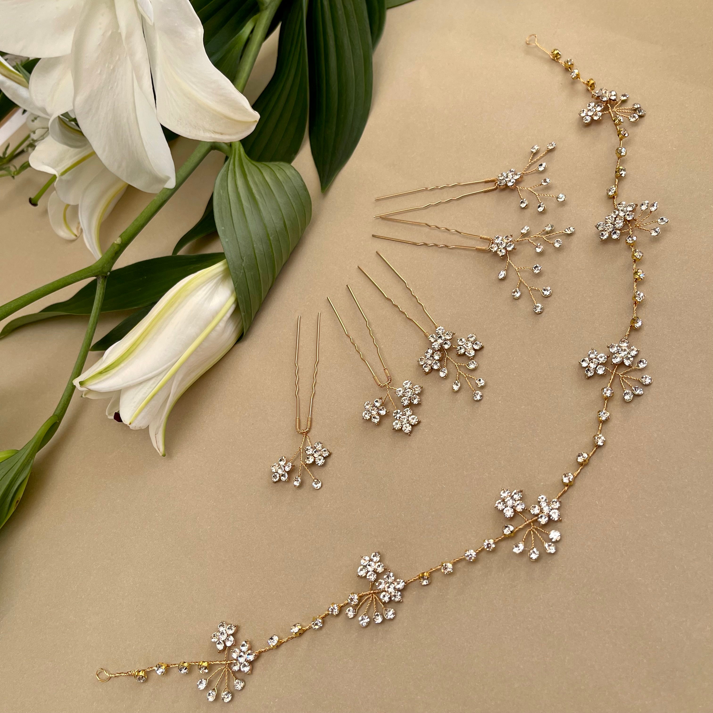 Crystal Fleur Hair Vine & Pins