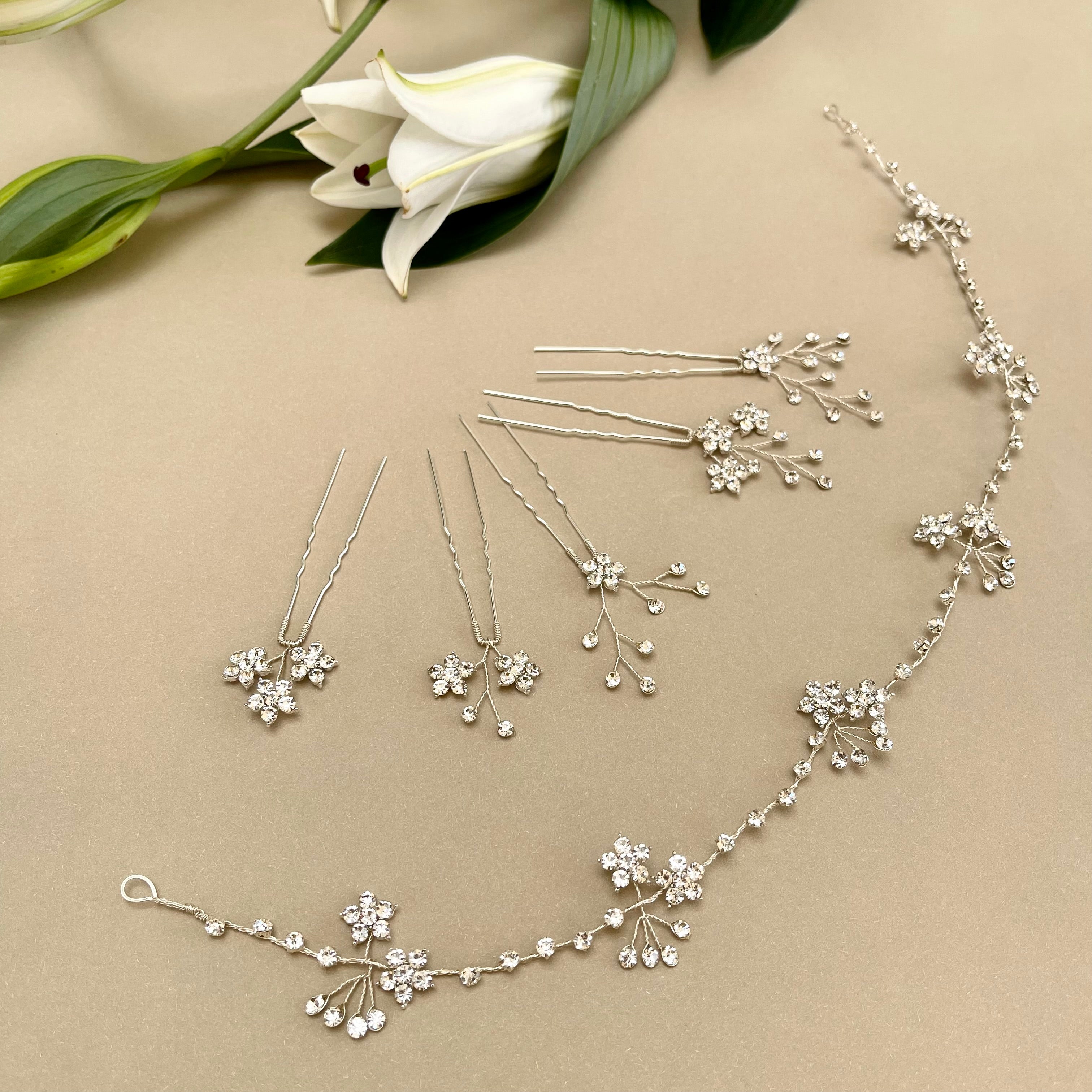 Crystal Fleur Hair Vine & Pins